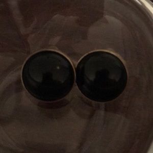 Black and gold circle earrings